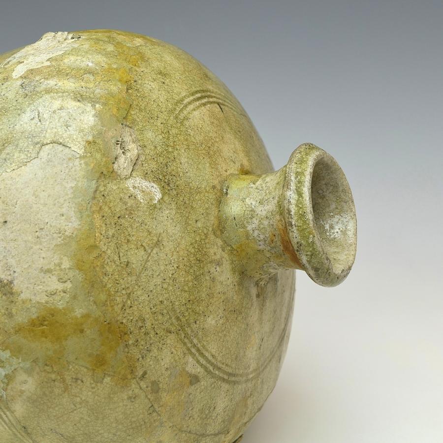 【趣楽】 希少　鎌倉時代　古瀬戸　灰釉瓶子　高さ２９，５ｃｍ　花瓶　壺　本物保証　Ａ１５６１の画像