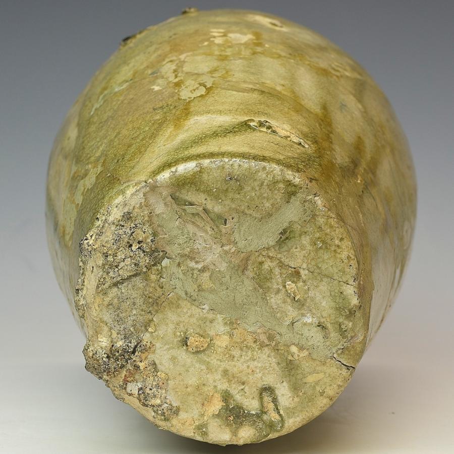 【趣楽】 希少　鎌倉時代　古瀬戸　灰釉瓶子　高さ２９，５ｃｍ　花瓶　壺　本物保証　Ａ１５６１の画像