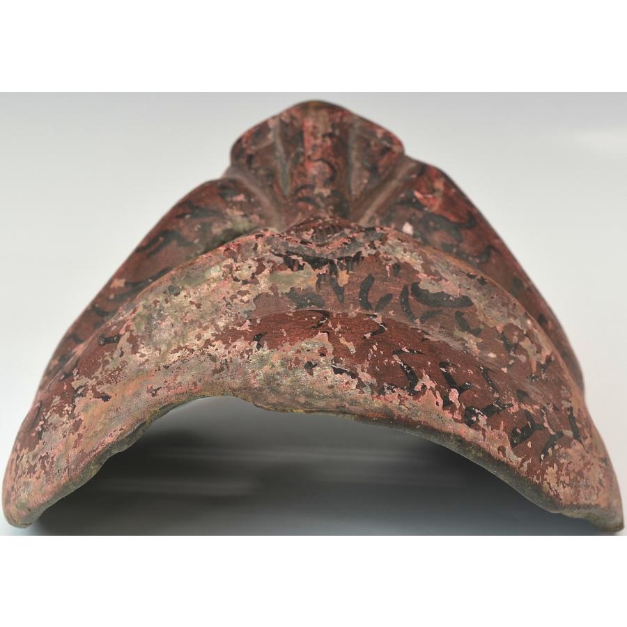 趣楽】 時代 インドネシア ジャワ島 木彫彩色面 古面 魔除 C1911