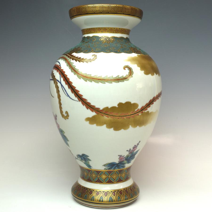 九谷焼　栄山作 【鳳凰図花瓶】　細密絵付　本物保証　高さ32cm　D2191　【趣楽】_2