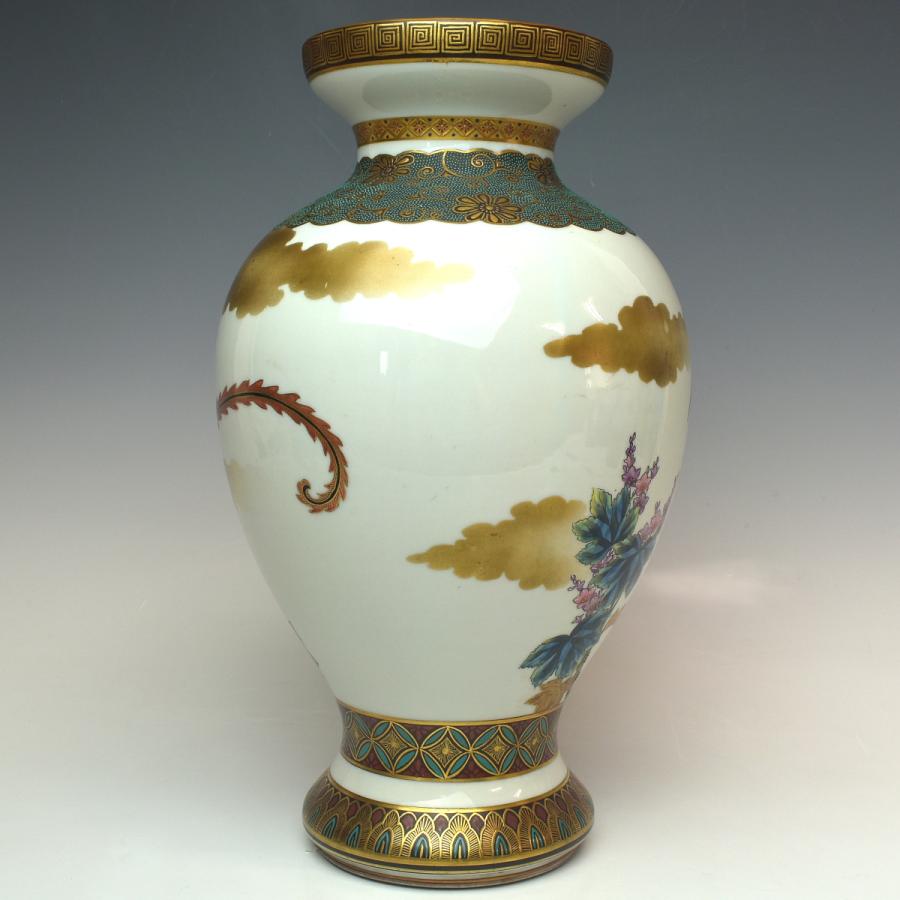 九谷焼　栄山作 【鳳凰図花瓶】　細密絵付　本物保証　高さ32cm　D2191　【趣楽】_3