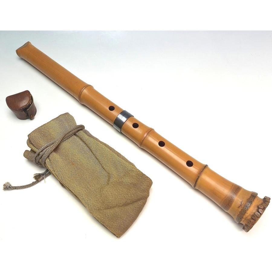 尺八 在銘 佐竹 約54CM 趣楽】時代 和楽器 竹材尺八 在銘 長さ54，5cm 重量419g