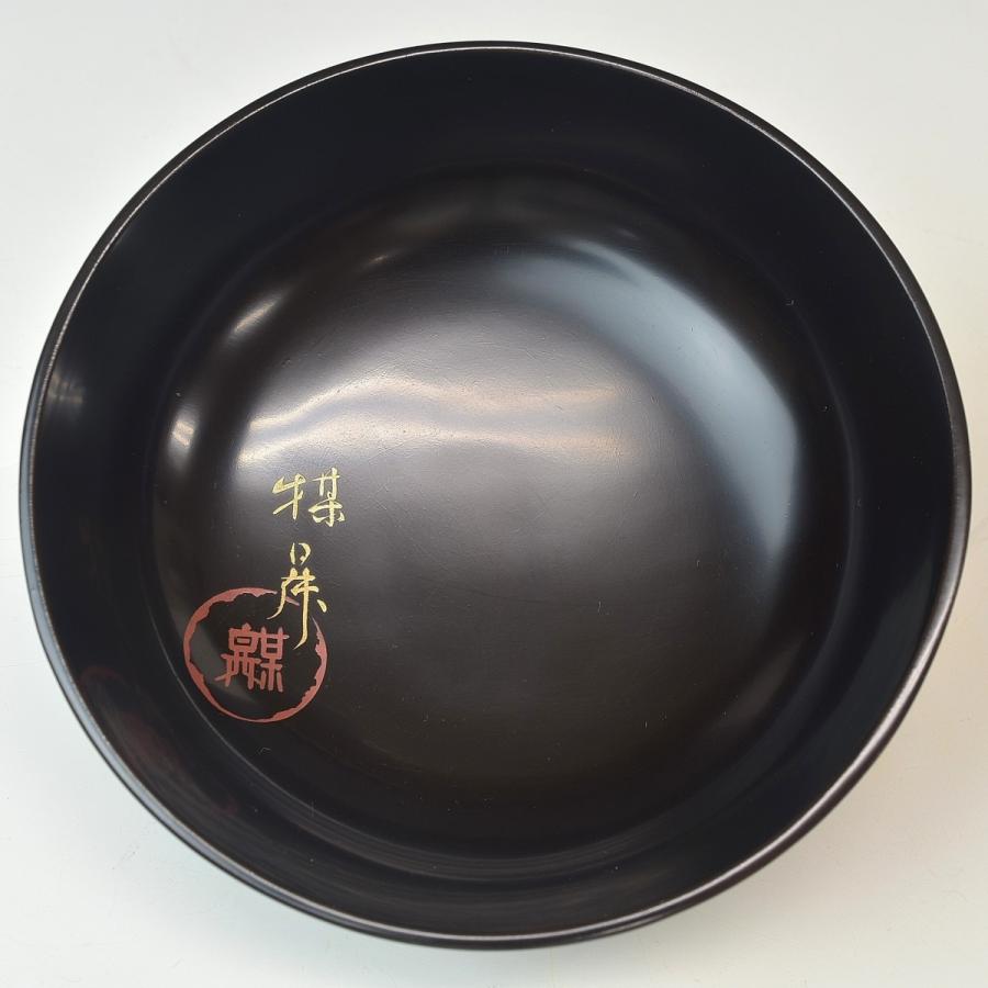 趣楽】 時代 高級漆器 草花文に蟹蒔絵雑煮椀十客 在銘