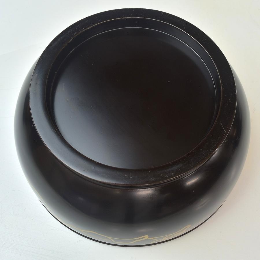 趣楽】 時代 高級漆器 草花文に蟹蒔絵雑煮椀十客 在銘 I1601 : 趣