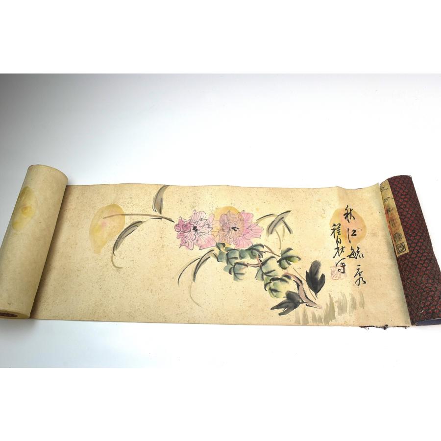 趣楽】 中国古玩 書道具 古墨10個入り巻物 巻墨 I1901 趣楽】 中国古玩 書道具 古墨10個入り巻物 巻墨 I1901