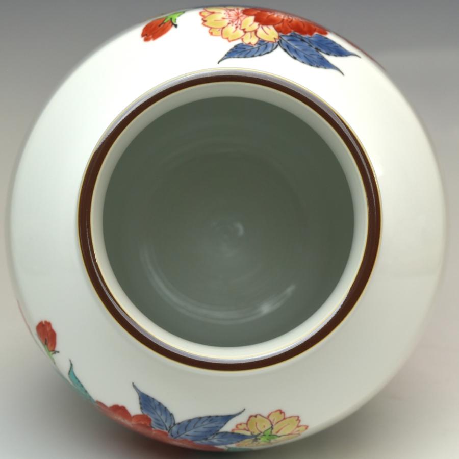 人間国宝 十三代 酒井田柿右衛門 錦 花鳥図花瓶 共箱