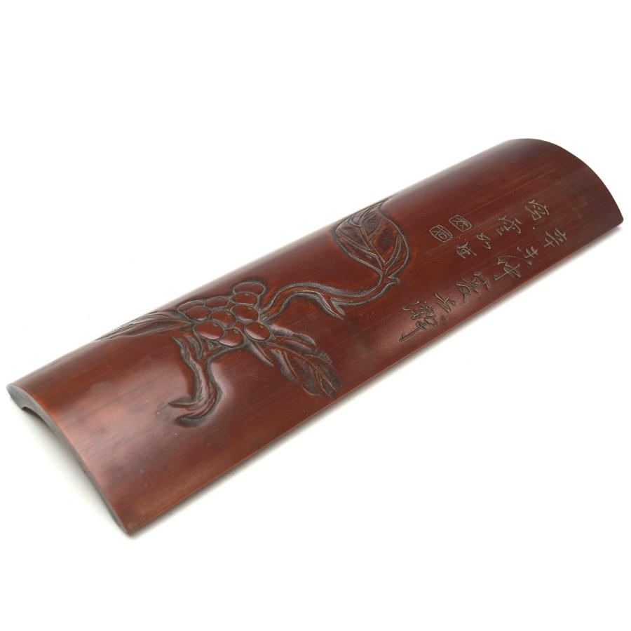 煎茶　茶合？ 趣楽】 煎茶道具 時代 竹材彫入り茶合 在銘 J1521 : 趣楽堂