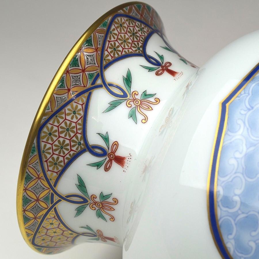趣楽】 香蘭社謹製 色絵極彩地紋雲麒麟龍鳳凰図花瓶 高さ 趣楽】 香蘭社謹製 色絵極彩地紋雲麒麟龍鳳凰図花瓶 高さ