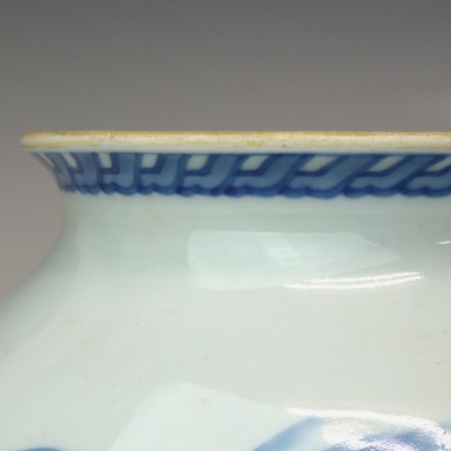 趣楽】 明治時代 オールド深川製磁 「染錦 桜青海波画 菓子器 趣楽】 明治時代 オールド深川製磁 「染錦 桜青海波画 菓子器