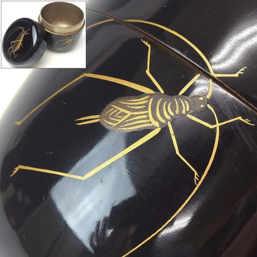 趣楽】 茶道具 時代 鈴虫蒔絵棗 L1621 幸 厳選茶道具展】『鈴谷鐡