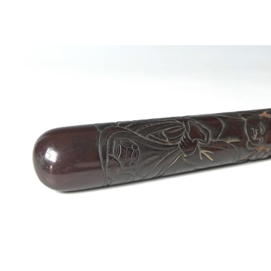 専用　江戸時代古銅武者盛上彫大煙管165g 約31㎝東Y7-0410☆2Fタニト 専用 江戸時代古銅武者盛上彫大煙管165g 約31㎝東Y7-