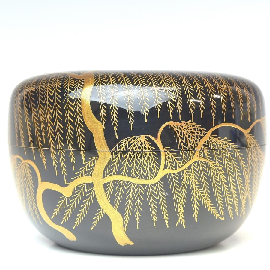 趣楽】茶道具 柳蒔絵平棗 共箱 細密蒔絵 Q1511 : 趣楽堂 趣楽】茶道具 柳蒔絵平棗 共箱 細密蒔絵 Q1511 : 趣楽堂