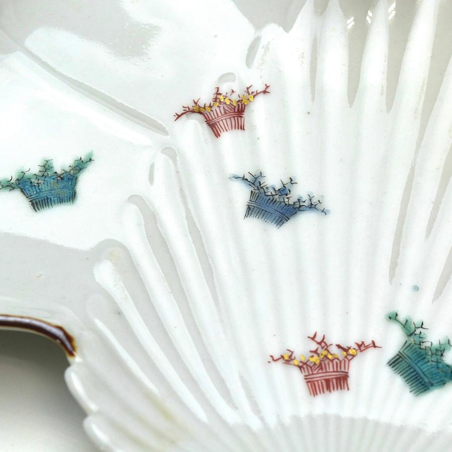 伊万里柿右衛門手　幕末 趣楽】 幕末～明治時代 古伊万里 柿右衛門手変形小紋皿十枚