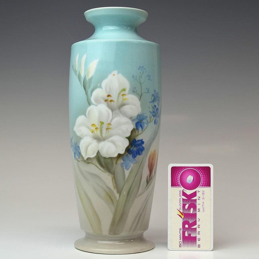 ノリタケ 【趣楽】 明治時代 オールドノリタケ 花図花瓶 高さ