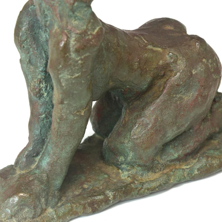 趣楽】 人気彫刻家 【木内克】作 ブロンズ裸婦像 共箱 幅21cm 重量