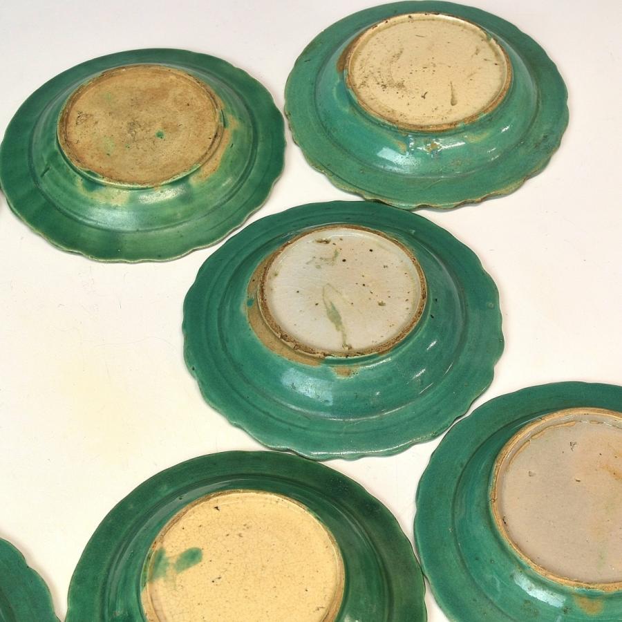 趣楽】 江戸時代 源内焼菊文小皿十枚 直径10cm 本物保証