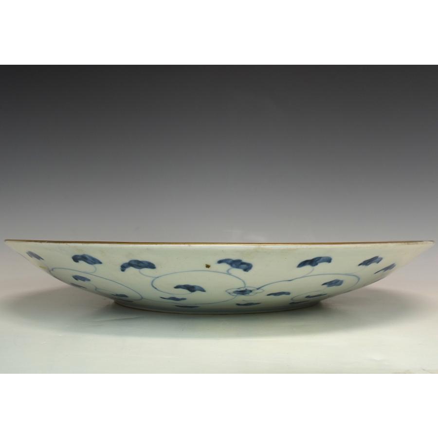 趣楽】 明治時代 古伊万里龍図細密小紋飾り皿 直径45，3cm 本物