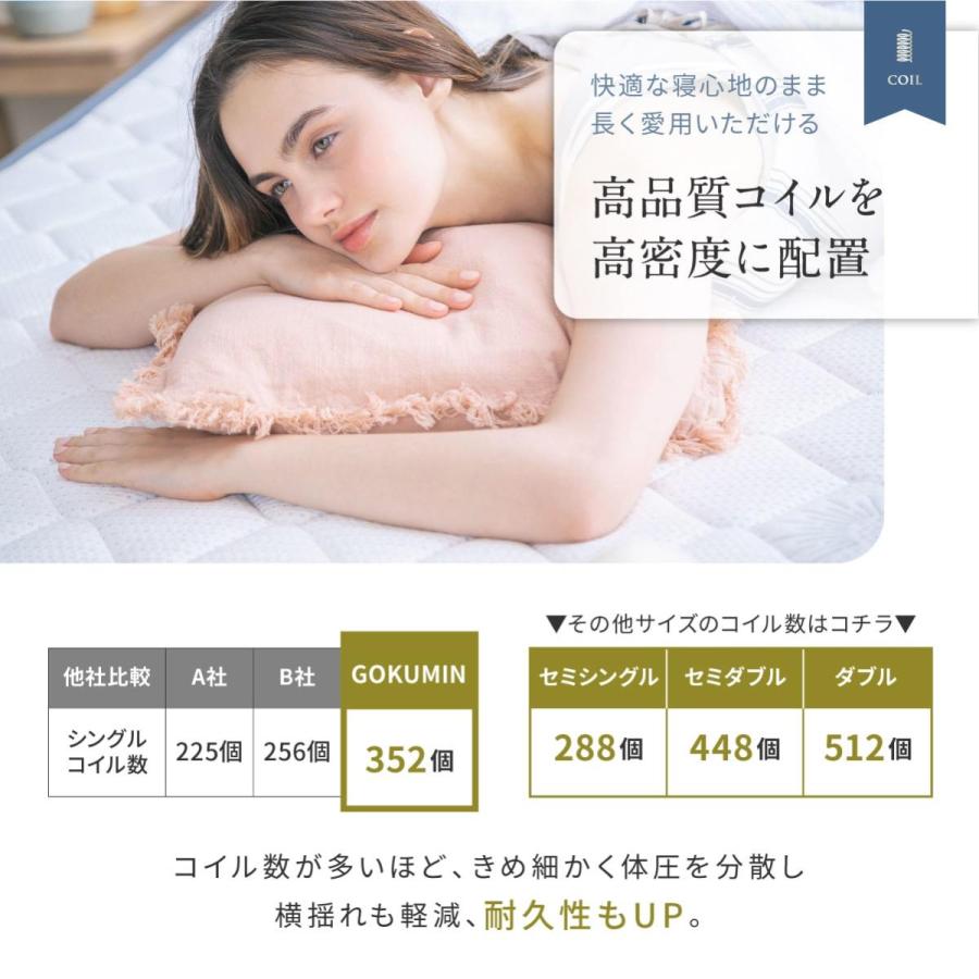 GOKUMIN ゴクミン マットレス セミダブル プレミアム ボンネルコイル