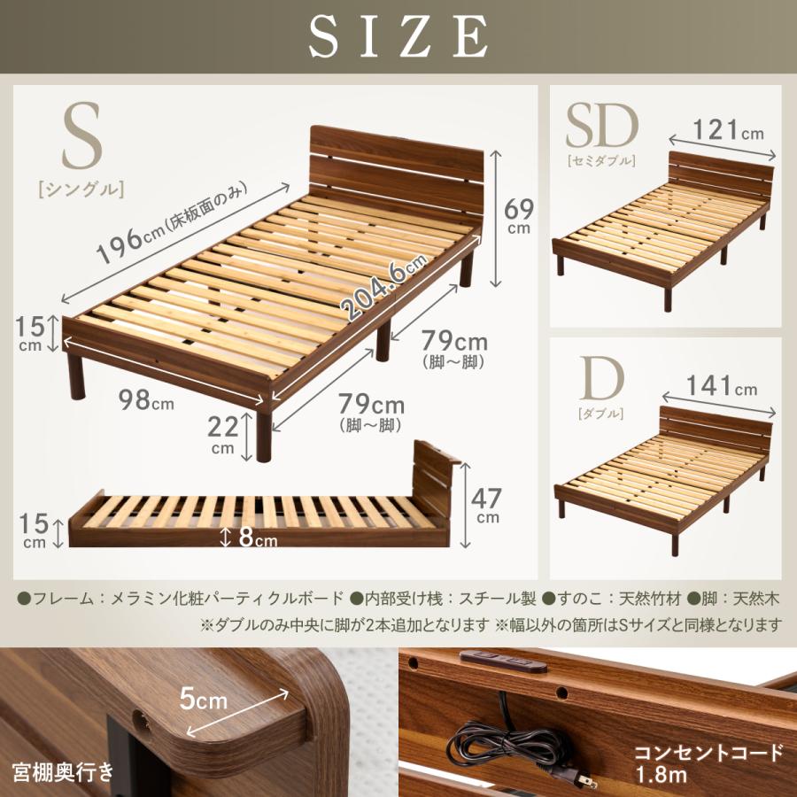 GOKUMIN ベッド ダブル すのこベッド2口コンセント付き 耐荷重200kg Amazon｜GOKUMIN ベッド ダブル すのこベッド 【 竹素材 】 2口