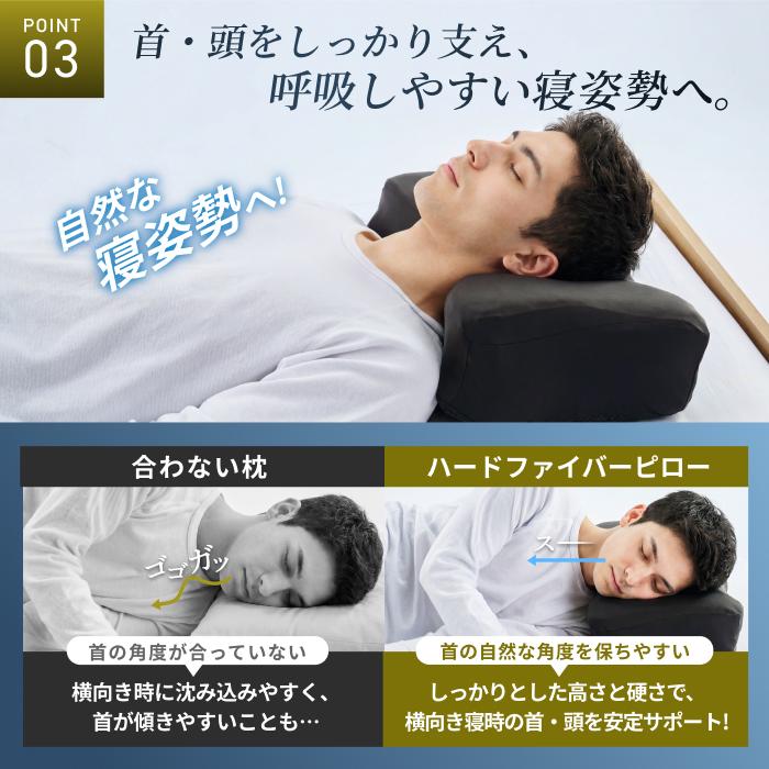 ハードファイバーピロー GOKUMIN 枕 まくら 横向き寝枕 いびき対策