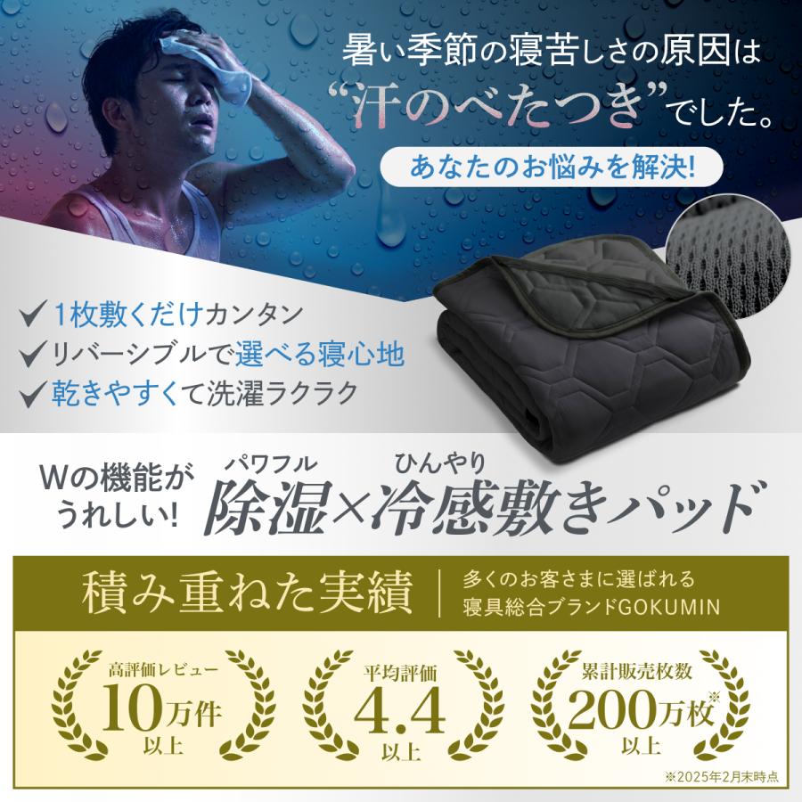 GOKUMIN 敷きパッド セミダブル ひんやり 除湿 枕パッド 冷感