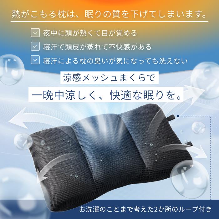 GOKUMIN 涼感メッシュまくら 枕 まくら 高さ調整 3ゾーン独立 6段階