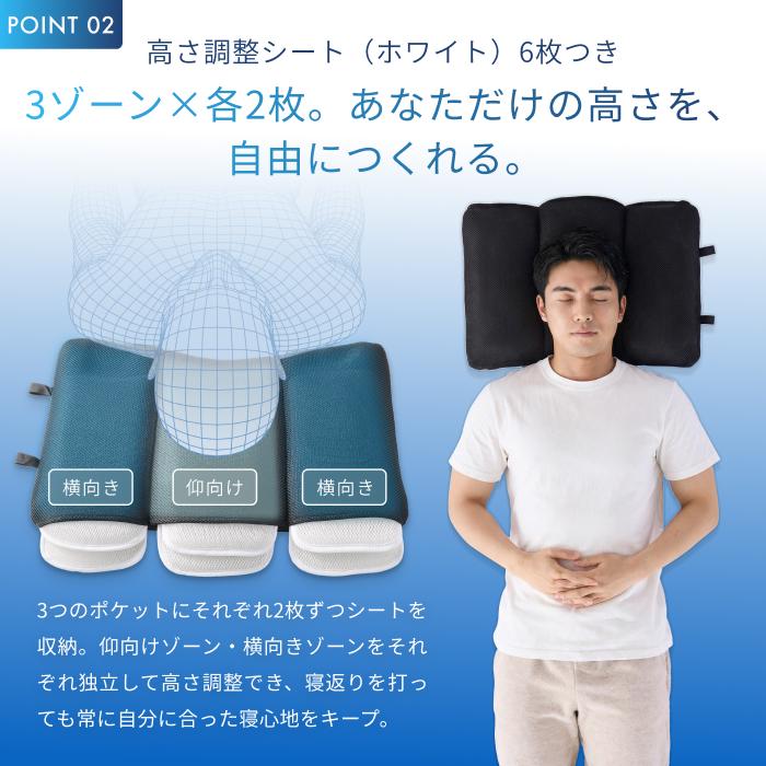 GOKUMIN 涼感メッシュまくら 枕 まくら 高さ調整 3ゾーン独立 6段階