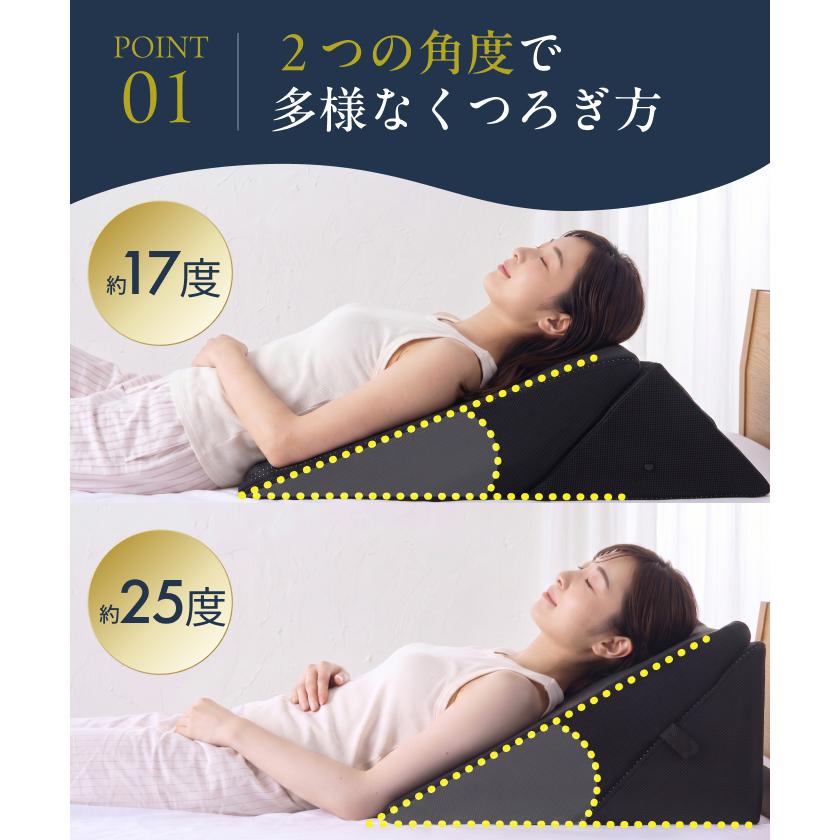 GOKUMIN 傾斜サポートクッション 三角クッション 2段階角度 17度 25度