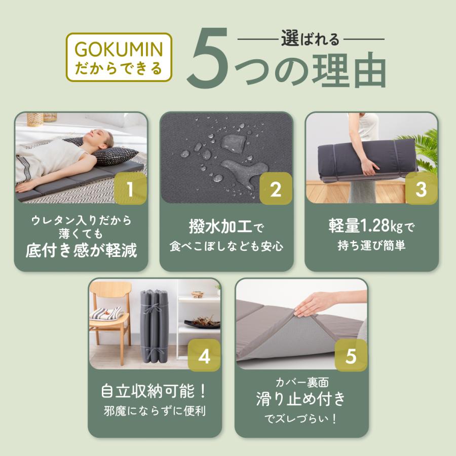 GOKUMIN ゴクミン リラックスgoroneマット 6つ折りタイプ 折りたたみ