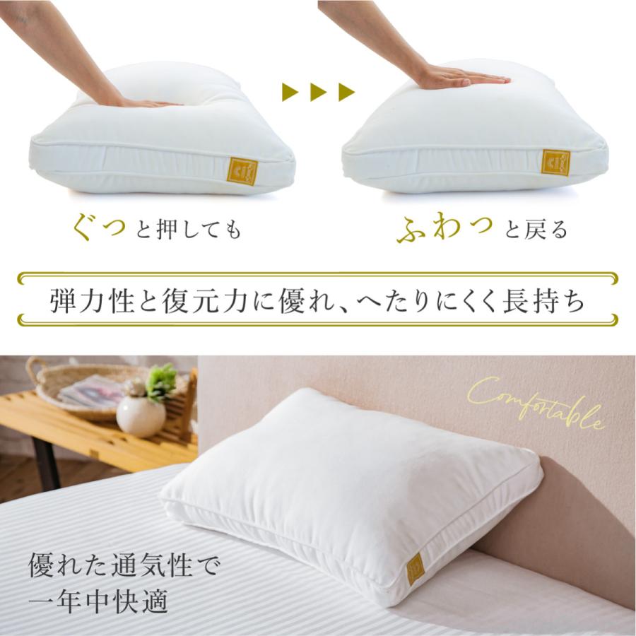 GOKUMIN 枕 プレミアム ホテルスタイルピロー まくら 40cm×60cm 肩こり 安眠枕 快眠枕 ふんわり 柔らかい 熟睡枕 ストレートネック いびき ピロー クッション｜shuterlife｜09