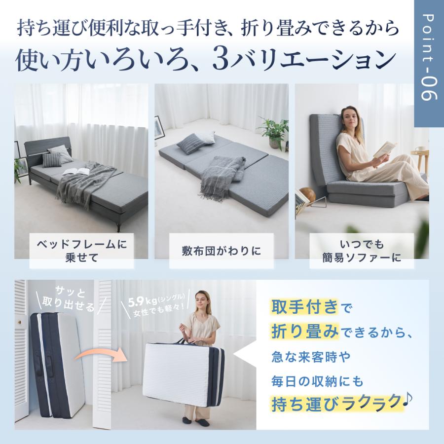 GOKUMIN ゴクミン 三つ折りマットレス ダブル 高反発 プロファイル加工