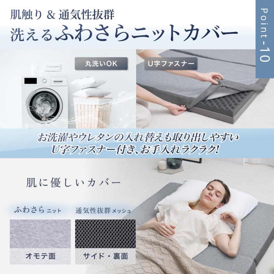 GOKUMIN ゴクミン 三つ折りマットレス セミダブル 高反発 プロファイル