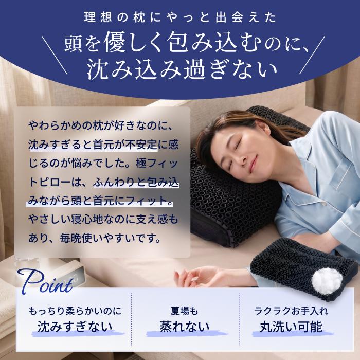 GOKUMIN 枕 まくら 極フィットピロー ジェル 綿 3Dハニカムジェル ふわ