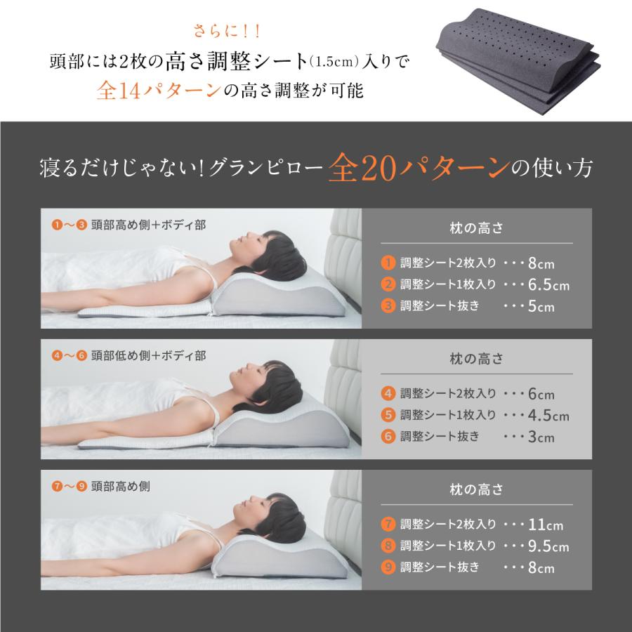 枕 低反発枕 グランピロー 14段階高さ調整 20通パターン 9か所サポート ボディピロー GOKUMIN いびき防止 肩こり 快眠 誕生日 お祝い ギフト :TGPH-01:GOKUMINブランドYahoo!店 - 通販 - Yahoo!ショッピング 枕 低反発枕 グランピロー 14段階高さ調整 20通パターン 9か所サポート ボディピロー GOKUMIN いびき防止 肩こり 快眠 誕生日 お祝い ギフト :TGPH-01:GOKUMINブランドYahoo!店 - 通販 - Yahoo!ショッピング