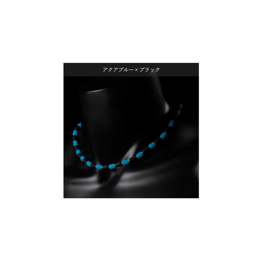 クリオ ネックレス CHRIO インパルスネックレス シルバー カラー S43cm アクアブルー×ブラック | CHRIO