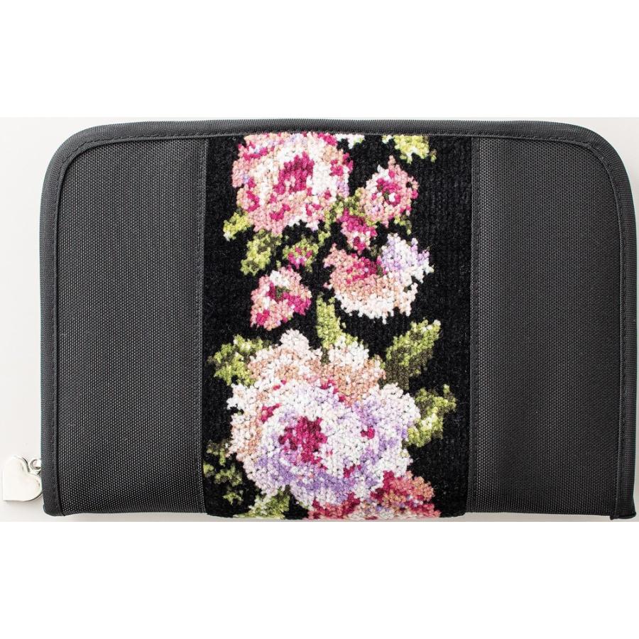 お薬手帳ケース お薬手帳カバー シェニール織「エレガントフラワー