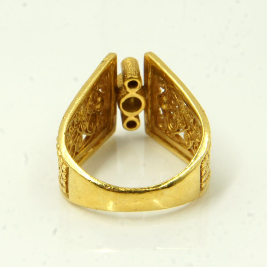 K18ダイヤモンドリング D0.199ct #12 酒井公男 作品 唐草模様 K18ダイヤモンドリング D0.199ct #12 酒井公男 作品 唐草模様
