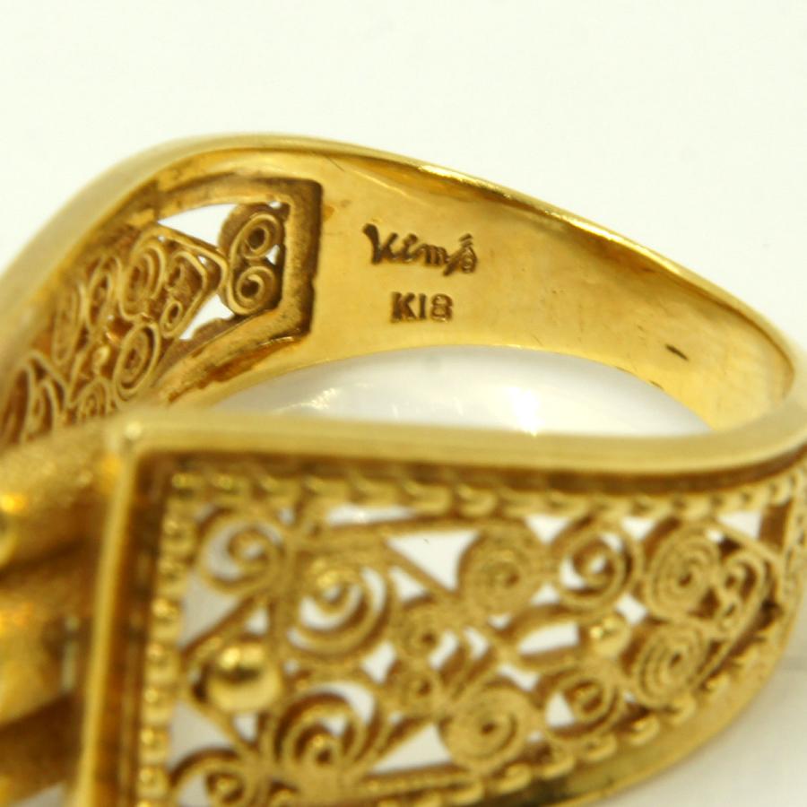 K18ダイヤモンドリング D0.199ct #12 酒井公男 作品 唐草模様 K18ダイヤモンドリング D0.199ct #12 酒井公男 作品 唐草模様