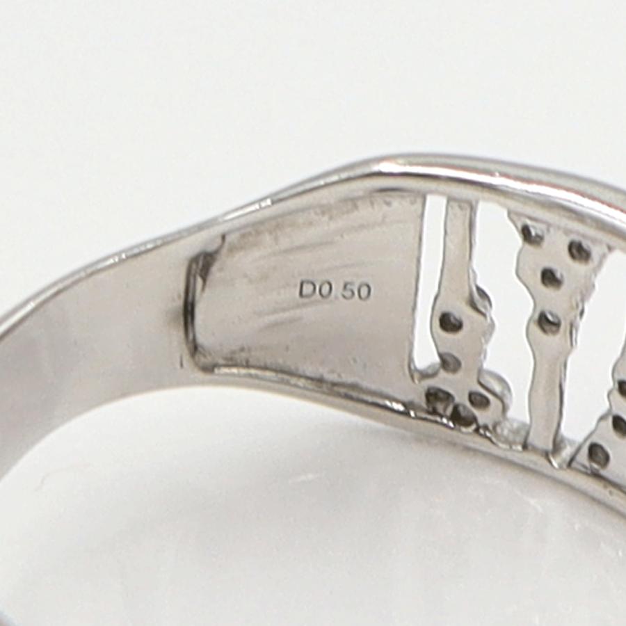 K18WGダイヤリング D0.50ct サイズ18号 リング幅：最小4.2mm