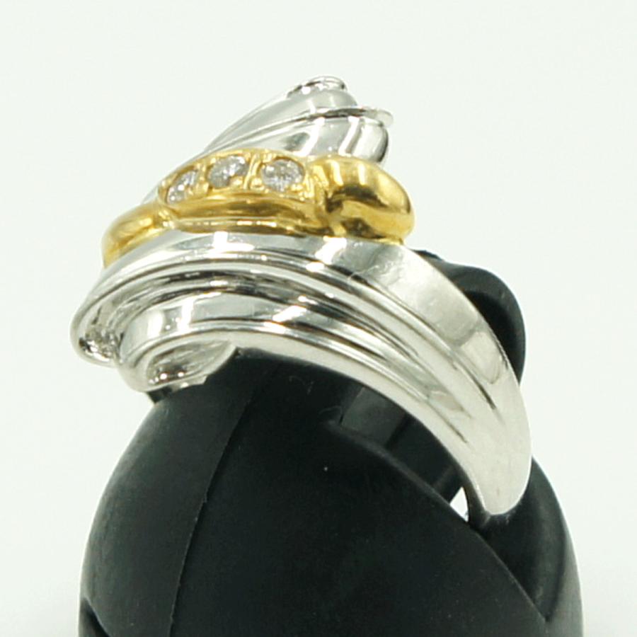Pt900/K18ダイヤモンドリング D0.08ct リングサイズ10号 重量5.55g(石 