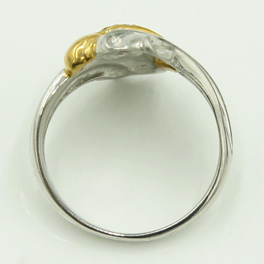 Pt900/K18ダイヤモンドリング D0.08ct リングサイズ10号 重量5.55g(石 