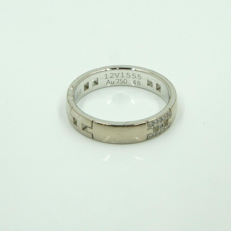 HERMES エルメス（Hermes） K18WG ヘラクレス ダイヤリング （8号  