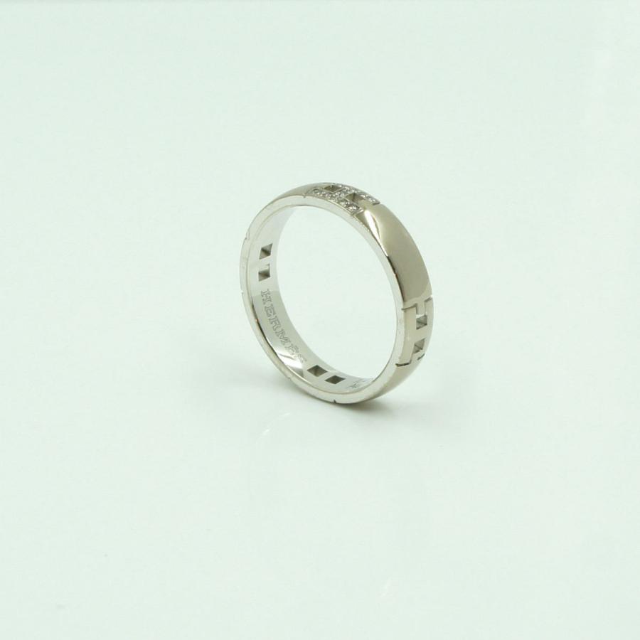 HERMES エルメス（Hermes） K18WG ヘラクレス ダイヤリング （8号  