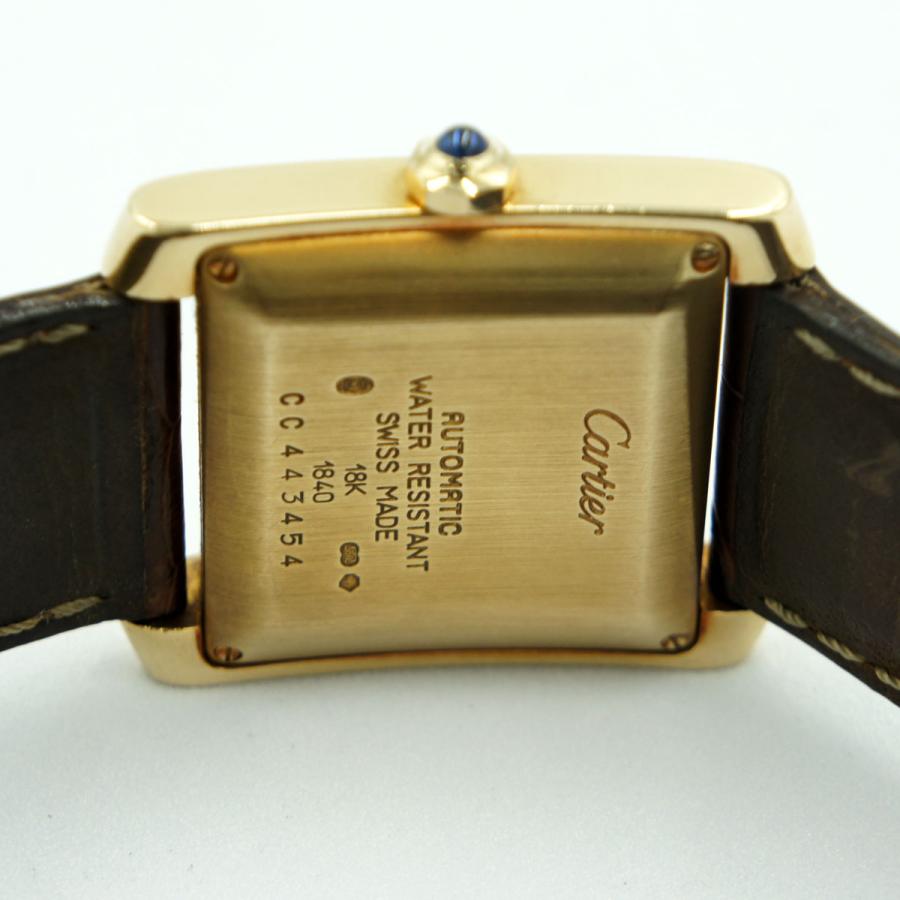 カルティエ（Cartier）タンクフランセーズLM　K18YGゴールド　レザー  W5000156　自動巻き時計（中古）｜shuuwado｜08