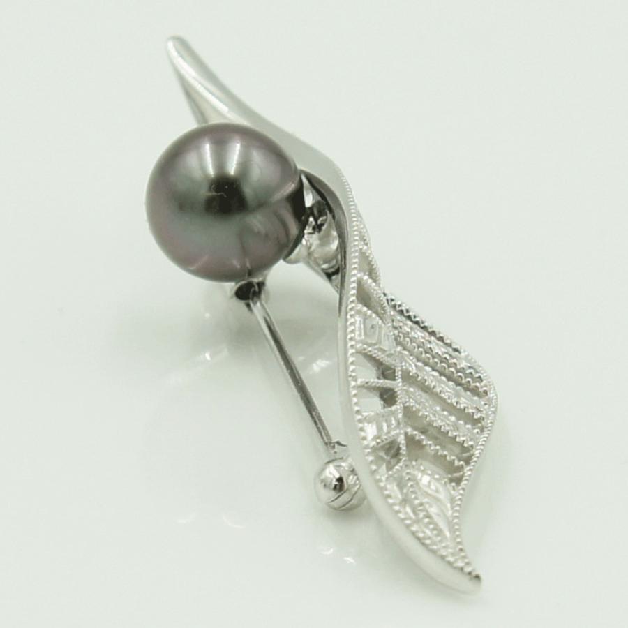 【美品】MIKIMOTO ミキモト リーフパールブローチ MIKIMOTO - ミキモト ブローチ 真珠 パール 5.0-5.3mm リーフ