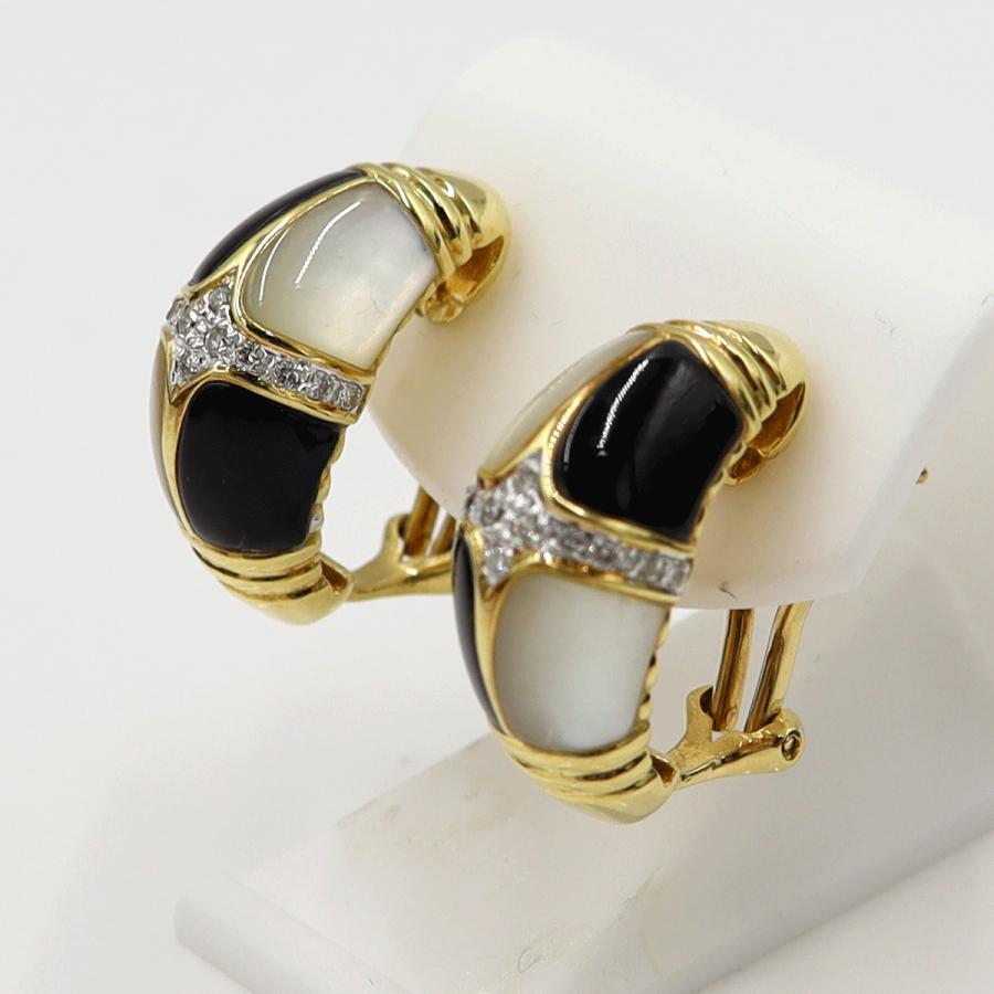 白蝶貝クリップ式ピアス　k18 新品 白蝶貝クリップ式ピアスK18 新品