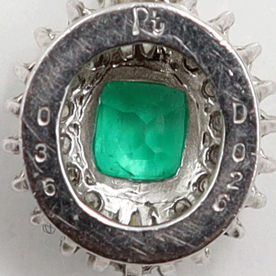 Pt850エメラルドペンダントネックレス E0.36ct D0.26ct トップ