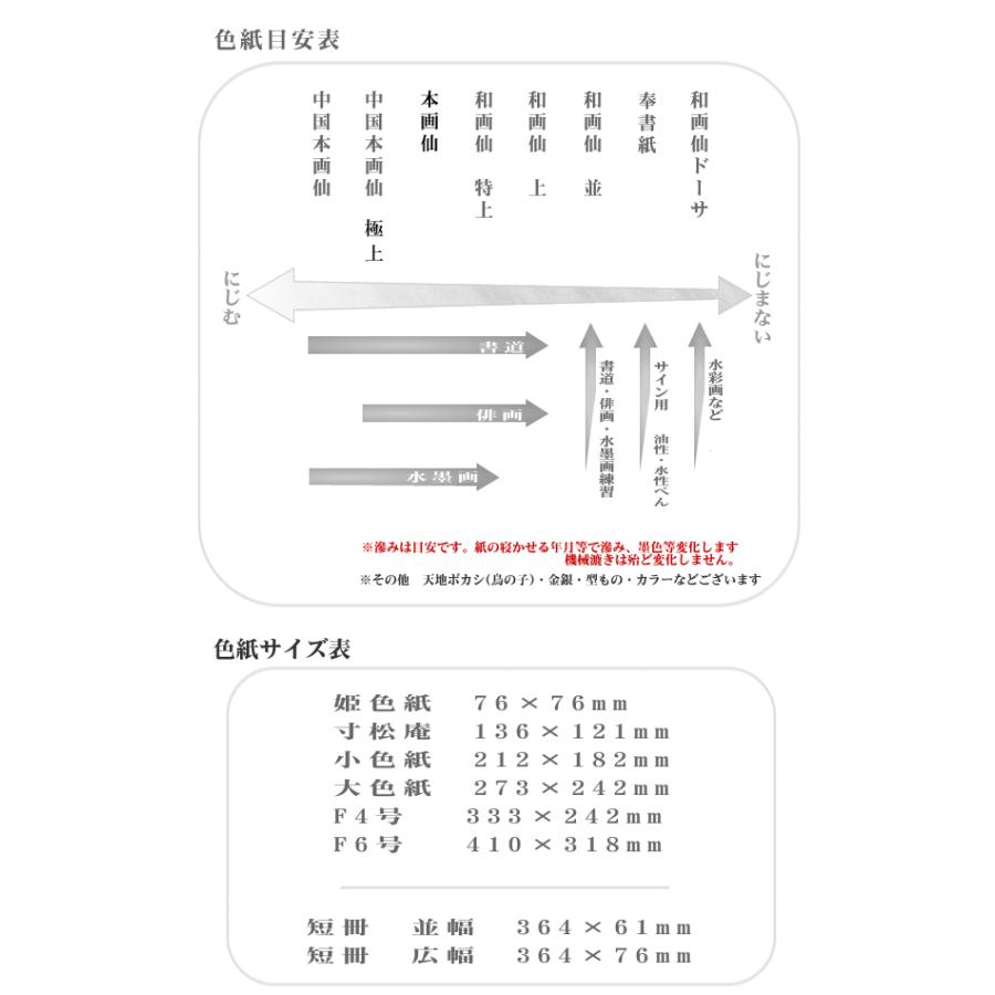 色紙 大色紙 273×242mm 画仙紙 特上 10枚 / 京都府知事指定 伝統工芸品