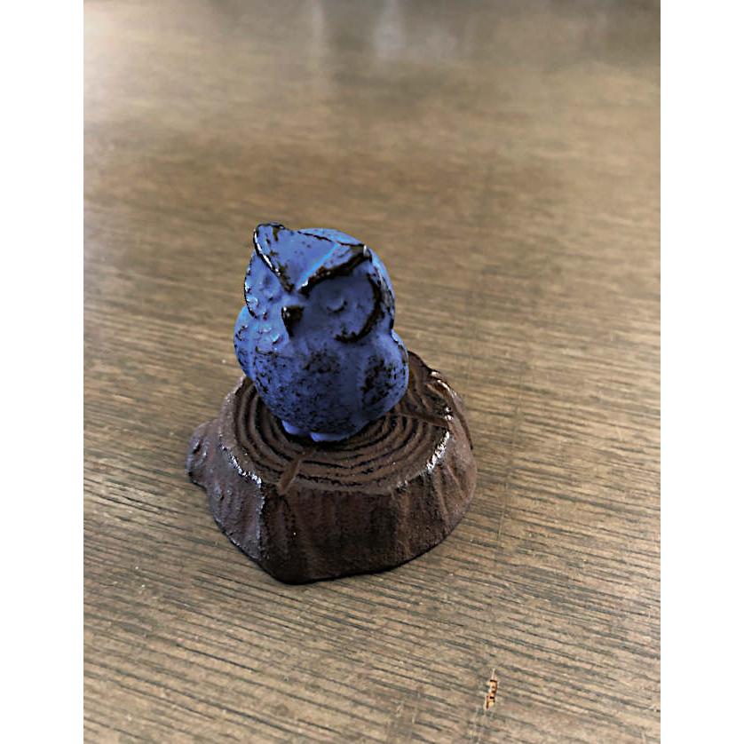 文鎮 / ペーパーウェイト ふくろう 切り株 【伝統工芸品南部鉄器