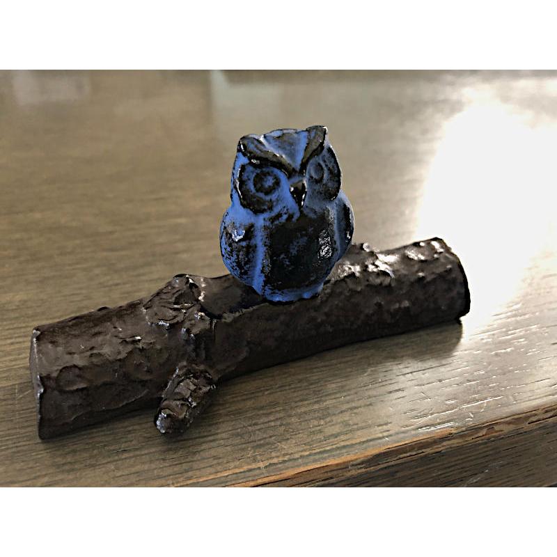文鎮 / ペーパーウェイト ふくろう 木 【伝統工芸品南部鉄器】 : 筆匠